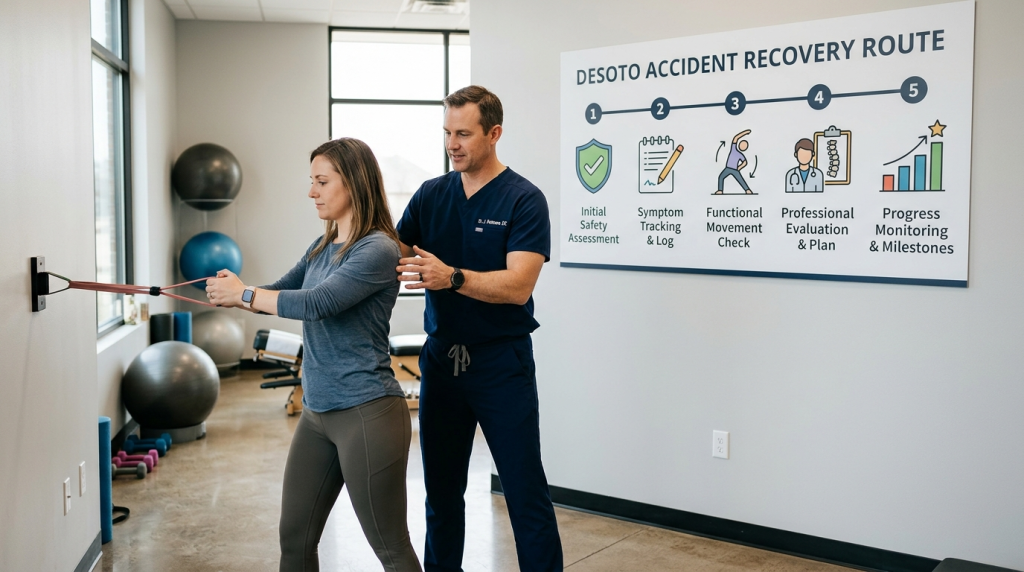 DeSoto accident recovery route with chiropractic care and rehabilitation