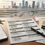 Houston car accident scene to claim control sheet with crash report medical records insurance log repair file and deadline checklist